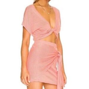 L*Space Dress Set Riley Top and Vagabond Skirt Set Soft Coral Size Large NWT